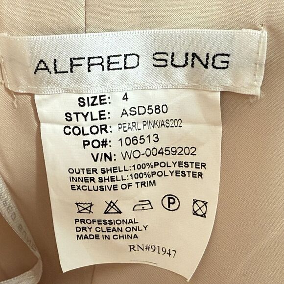 Alfred Sung Dress Women 4 Strapless or With Straps High Low Formal Pockets NWT - Picture 3 of 14